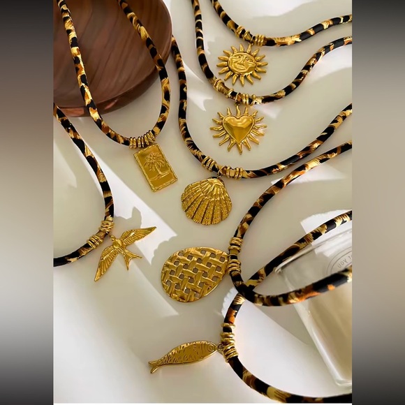 Celestial Radiance The Heart Goddess Statement Leopard Cord  Necklace - Picture 7 of 7